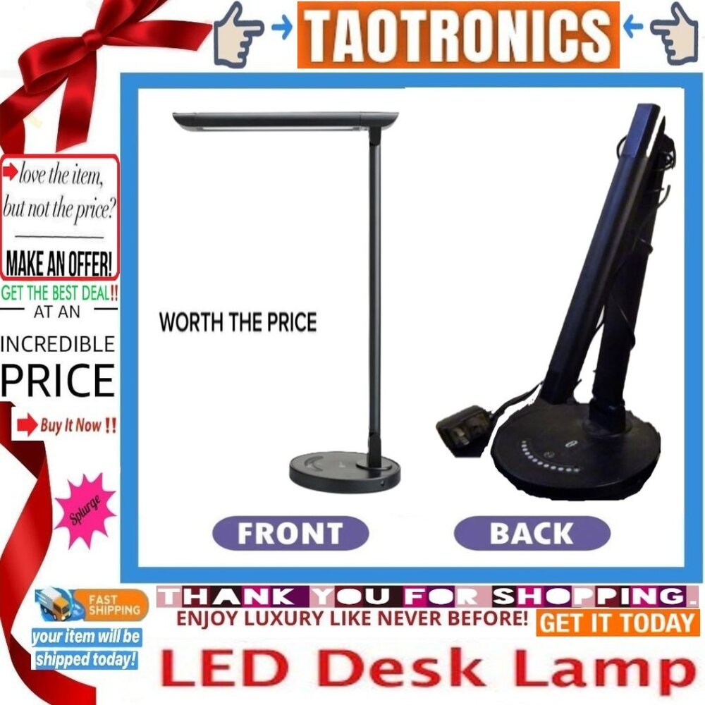 🛑 TaoTronics DESK/TABLE ➕🆒 Dimmable LAMP w/ USB Charging Port 💸BUY NOW❗🟢